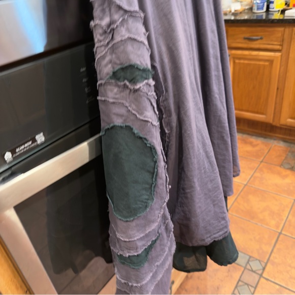 Peacock Ways Green and Grey Dress with Ruffle Detail XL - Picture 4 of 6